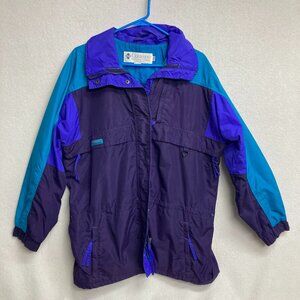 Vintage 90s Columbia Bugaboo Interchange Jacket Purple Teal Colorblock Women L
